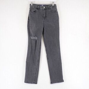 Hollister Ultra High Rise Stacked Vintage Straight Denim Black Jeans 1R‎ 26/29